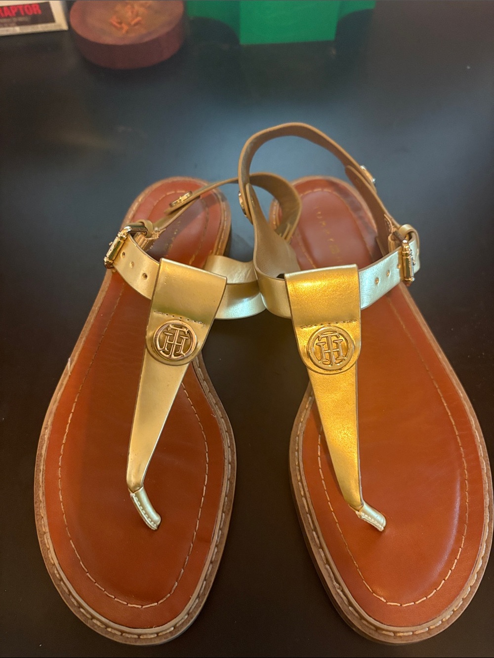 Gold Tommy Hilfiger Sandals